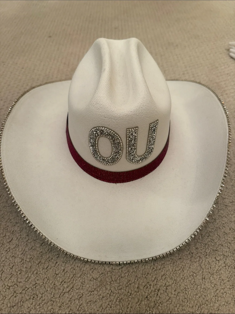 Oklahoma Bedazzled 'OU' Cowboy Hat